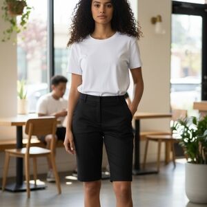 Chico's Elegant Black Women's Bermudas Sz 12